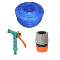 Kit Mangueira Jardim Azul 1/2 pol 25m + Esguicho Tramontina Kit Mangueira Jardim Azul 1/2 pol 25m + Esguicho Tramontina