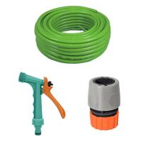Kit Mangueira Jardim Verde 1/2 pol 25m + Esguicho Tramontina