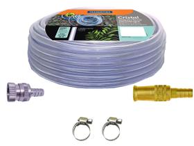 Kit Mangueira Transparente 20 M Esguicho Engate Abraçadeiras