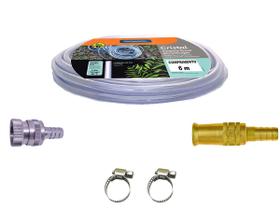 Kit Mangueira Transparente 6 M Esguicho Engate Abraçadeiras