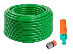 Kit Mangueira Tubo Pvc Verde Pet Com Engate E Esguicho 20 Mt