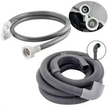 Kit Mangueiras Entrada 3 metros e Saída Máquina lavar roupa Compatível com todas as Marcas