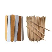 Kit Manicure 100 Palito para Unhas e 100 Lixa para Unhas