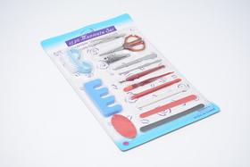 Kit Manicure 15 Itens Completo: Tesoura Lixa Pinça Espátula