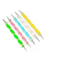 Kit Manicure: 15 Pincéis + 10 Boleadores Em 5 Pincéis