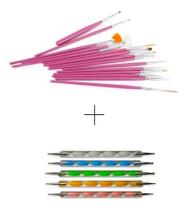 Kit Manicure 15 Pincéis + 10 Boleadores Em 5 Pincéis Oferta