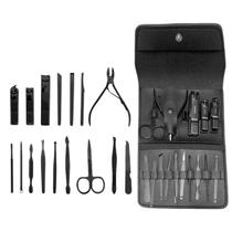 Kit Manicure 16 Peças Bolsa Dobrável Profissional Resistente Preto