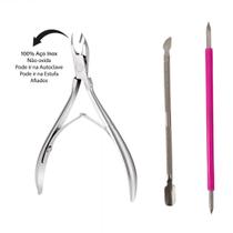 Kit Manicure 3 Peças Cutícula Unha Alicate Inox + Espátula de inox + Palito Bastão Silicone Kit Manicure 3 Peças Cutícula Unha Alicate Inox + Espátula de inox + Palito Bastão Silicone