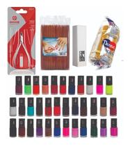 Kit Manicure 30 Esmaltes + Alicate 522+ Lixa Polidora+palito - love color