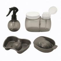Kit Manicure 4 Peças Bacia Mãos, Bacia Pés, Pulverizador e Dosador Kit Manicure 4 Peças Bacia Mãos, Bacia Pés, Pulverizador e Dosador