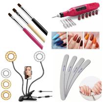 Kit Manicure Acrigel + Ring Light Garra para Mesa