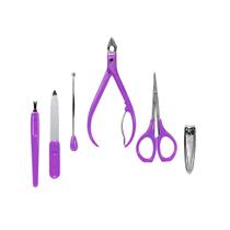 Kit Manicure Alicate/Tesoura/Cortador/Lixa Espátula Lilás