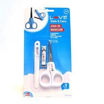 Kit Manicure Bebê 3pçs Love Cortador, tesoura e lixa