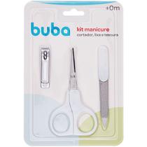 Kit Manicure Bebê Branco Buba 0m+ Tesourinha Cortador e Lixa de Unhas