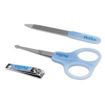 Kit Manicure Bebê com 3 peças - Cortador de Unha, Tesourinha e Lixa Menino Kit Manicure Bebê com 3 peças - Cortador de Unha, Tesourinha e Lixa Menino