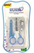 Kit Manicure Bebê Tesoura Lixa Cortador Unhas Higiene Azul - Kuka Kit Manicure Bebê Tesoura Lixa Cortador Unhas Higiene Azul - Kuka