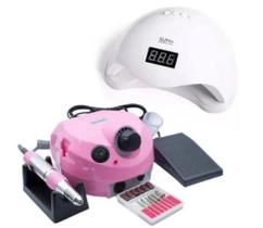 Kit Manicure Cabine unha em Gel + Lixadeira Porquinho Profissional