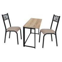 Kit manicure ciplafe jade 1 mesa carvalho dob 2 cadeiras