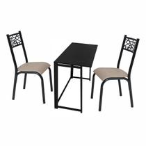 Kit manicure ciplafe jade 1 mesa preto dob 2 cadeiras