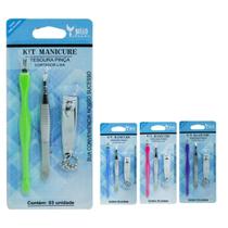 Kit Manicure com Cortador de Unha Pinça de Sobrancelha Chanfrada e Espátula de Cutícula Estética e Cuidado Pessoal Kit Manicure com Cortador de Unha Pinça de Sobrancelha Chanfrada e Espátula de Cutícula Estética e Cuidado Pessoal