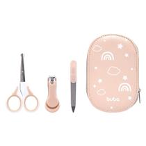 Kit Manicure Com Estojo Higiene Bebê Rosa Buba