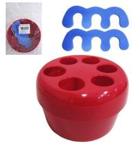 Kit Manicure Com Pote De Plastico Redondo Colors + 2 Separadores - Dr Util