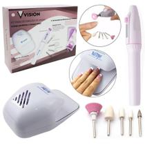Kit manicure com secador de unhas mini + lixa de unha automatica modelo caneta e acessorios 7 pecas Kit manicure com secador de unhas mini + lixa de unha automatica modelo caneta e acessorios 7 pecas
