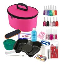 Kit Manicure Completo 18 Esmaltes Risque Colorama Maleta