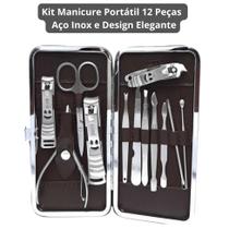 Kit Manicure Completo Portátil Com Alicate e Pinça 12 Peças Kit Manicure Completo Portátil Com Alicate e Pinça 12 Peças