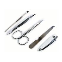 Kit Manicure Cuidados Pessoais Compacto Com 5 Peças Aço Carbono no Estojo