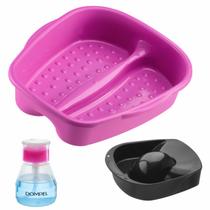 Kit Manicure e Pedicure Tigela mão + Bacia Pés + Porta acetona Salão de Beleza Cores Dompel Kit Manicure e Pedicure Tigela mão + Bacia Pés + Porta acetona Salão de Beleza Cores Dompel
