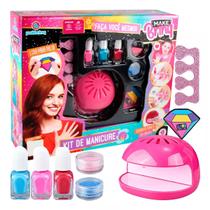 Kit Manicure Esmaltes Infantil Colorido Com Estufa - Polibrinq