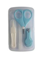 Kit Manicure Higiene do Bebê com Estojo Transparente Color Baby Azul