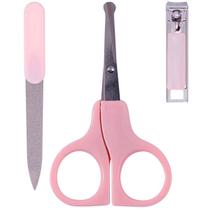Kit Manicure Infantil Bebê Com Cortador de Unha Lixa e Tesoura A Partir do Nascimento Buba