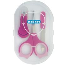 Kit Manicure Infantil Bebê Com Estojo Cortador de Unha Tesoura Lixa Para +0 Meses Premium Kababy