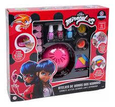 Kit Manicure Infantil Miraculous Ladybug Esmaltes C/ Glitter - Multikids
