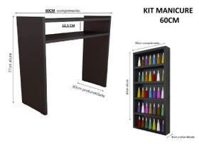 KIT Manicure Mesa 60cm+expositor de esmaltes 30X60X6 PR - STRAUB