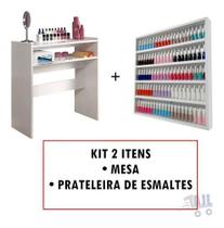 Kit Manicure Mesa 77 Cm C/ Comparti. + Expositor De Esmaltes - AJL