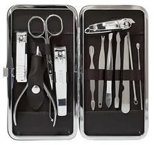 Kit Manicure Pedicure 12 Peças com Estojo Portátil Cortador de unhas