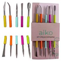 Kit Manicure Pedicure 5 Instrumentos Em Aço e Silicone da Aiko - Dopamina