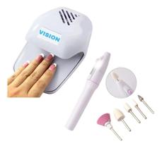 Kit Manicure/Pedicure Com Secador 7 Peças Polidor - Vision