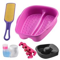 Kit Manicure Pedicure Completo Tigela mão + Bacia Pés + Lixa + Separador Porta acetona e algodão Dompel Kit Manicure Pedicure Completo Tigela mão + Bacia Pés + Lixa + Separador Porta acetona e algodão Dompel