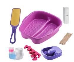 Kit Manicure Pedicure Palito Tigela mão Bacia Pés Lixa Separador Porta acetona e algodão Dompel