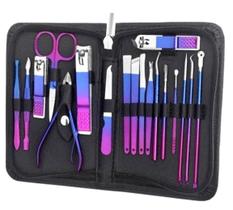 Kit Manicure Pedicure Profissional 18 Pcs Aço Inoxidável