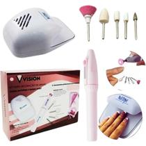 Kit Manicure Pedicure Secador Unhas Mini Polidor Modelador