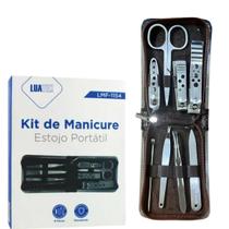 Kit Manicure Pinça Tesoura Cortador De Unha Estojo Portátil