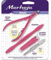Kit Manicure Profissional Plus Merheje 4 Peças Rosa e Lilás Alicate Inox Microban Kit Manicure Profissional Plus Merheje 4 Peças Rosa e Lilás Alicate Inox Microban