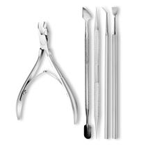 Kit Manicure Unha Cutícula Completo Profissional Alicate Inox Espátula Raspador Desencravador Kit Manicure Unha Cutícula Completo Profissional Alicate Inox Espátula Raspador Desencravador