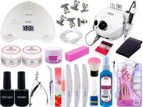 Kit Manicure Unhas Gel Acrigel Fibra Cabine Porquinho Bivolt Profissional