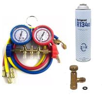 Kit Manifold Auto + Gás R134a + Válvula Split Ar Condicionad